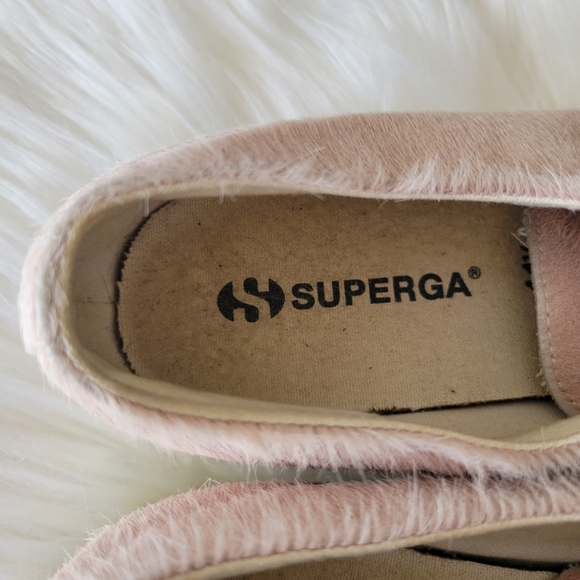 Superga Pink Calf Hair Platform Lace-Up Sneakers Sz W10/M8.5 EUC S009KN0 UNISEX - Picture 8 of 10